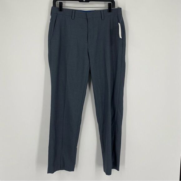 M151 Men’s Flat Front Medium Blue Flat Front Slim Fit Dress Pants size 32x30 - Picture 1 of 3